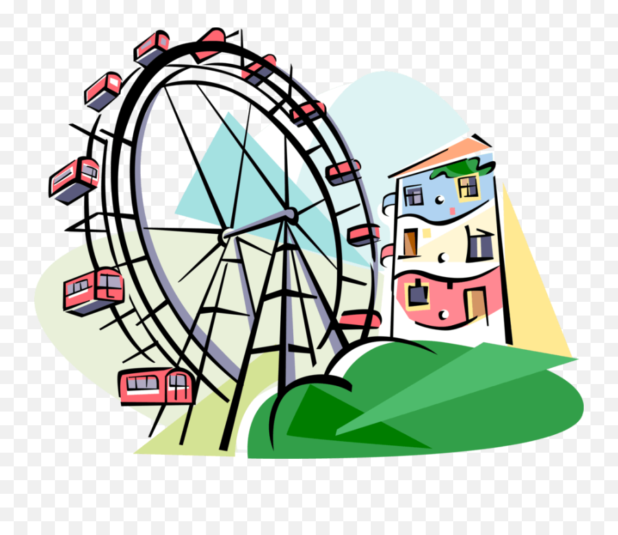 Vienna Ferris Wheel Austria Royalty Free Vector Clip Art - Clipart Giant Wheel Png,Ferris Wheel Png