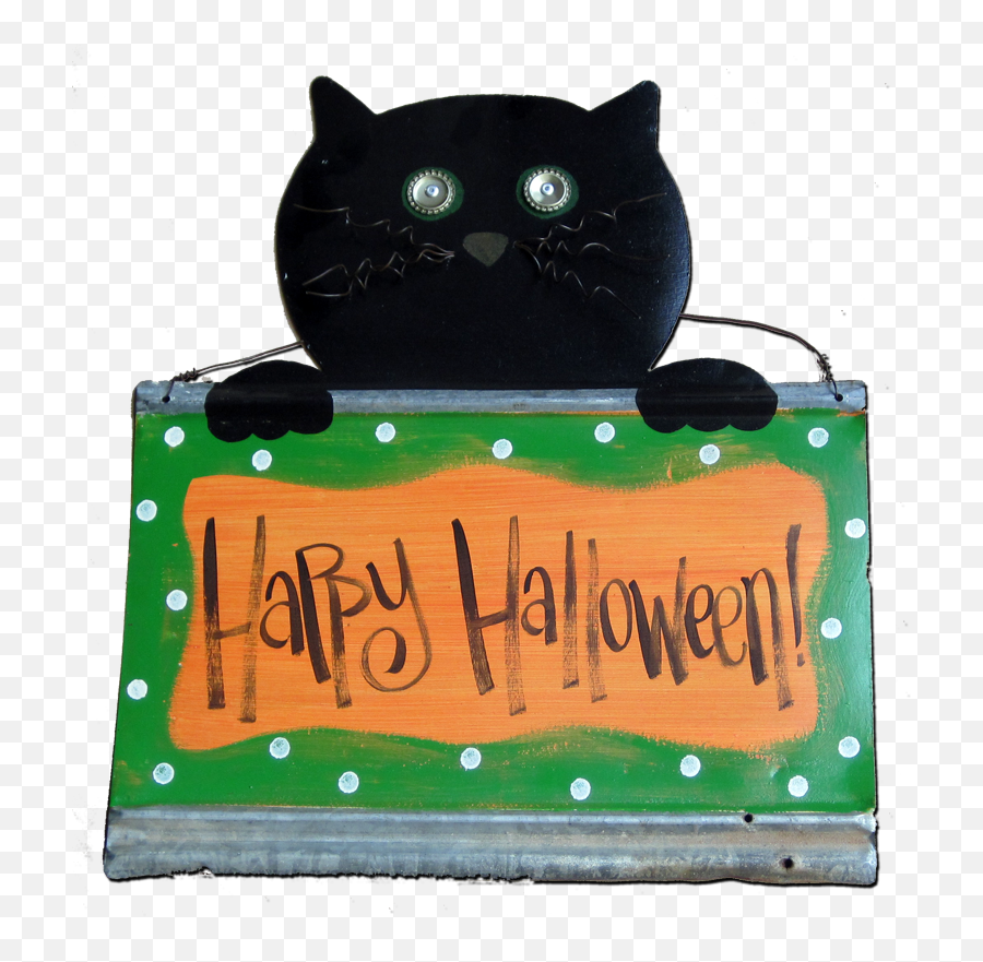 Happy Halloween Cat - Blackwater Folk Art Black Cat Png,Halloween Cat Png