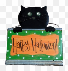 Happy Halloween Cat - Blackwater Folk Art Black Cat Png,Halloween Cat Png