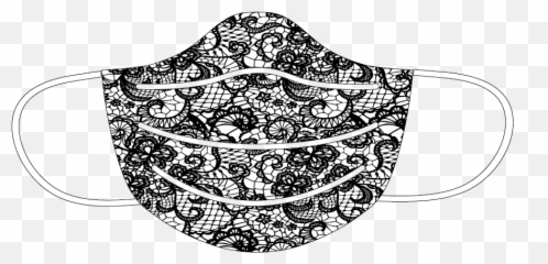 Black Lace Face Mask Pattern 1 - Lace Pattern Face Mask png