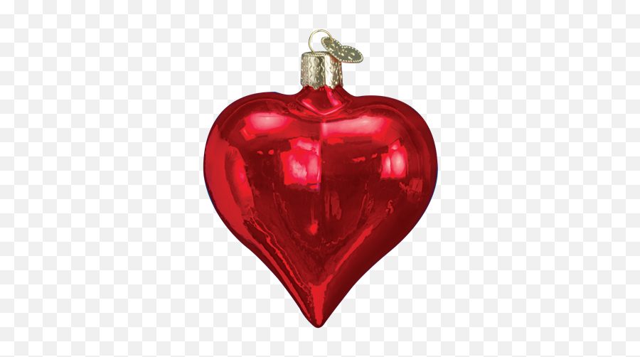 Large Shiny Red Heart Christmas Ornament From Old World Png
