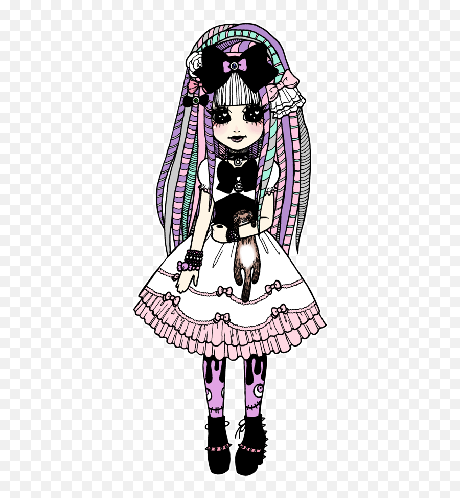 Pastel Goth Png - Creepy Cute Princess By Madamebunny Cute Easy Girl Drawing,Pastel Goth Png