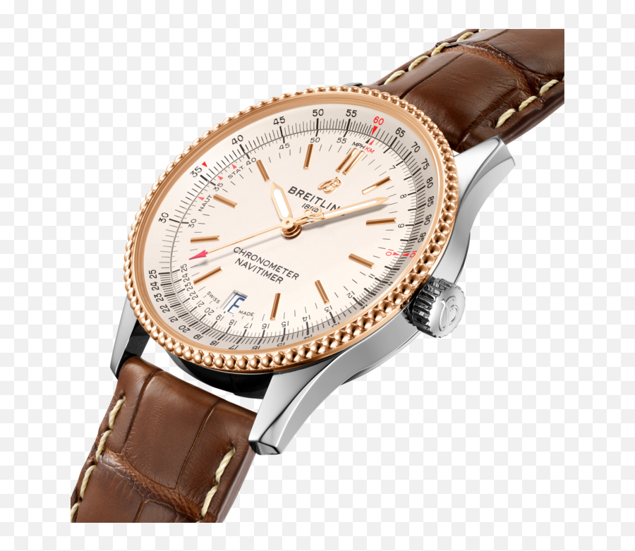 Navitimer Automatic 38 Stainless Steel U0026 18k Red Gold - Breitling Navitimer 38 Gold Png,Icon Wristwatch