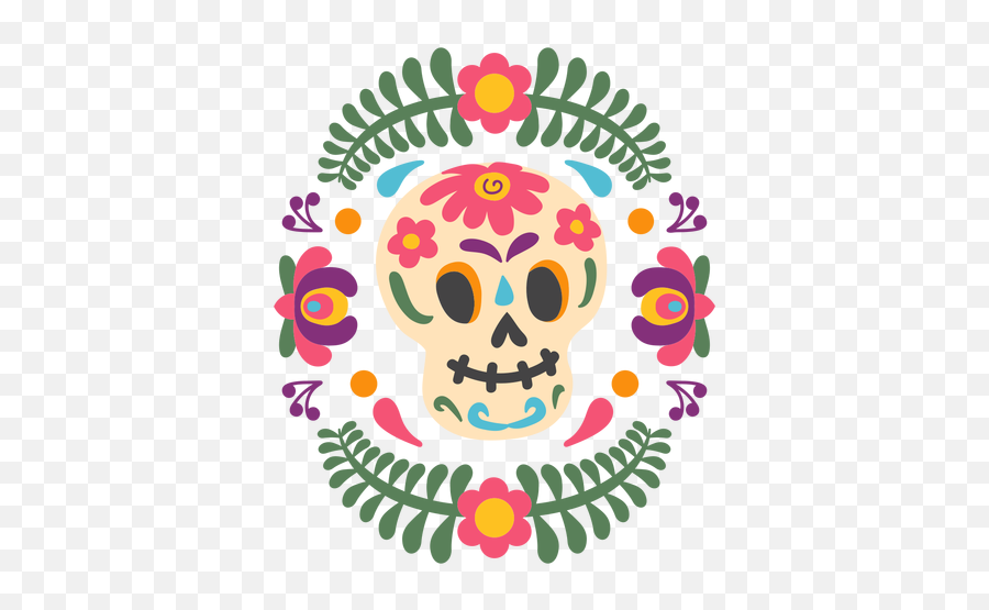 Mexican Skull Mask Emblem - Transparent Png U0026 Svg Vector File Calavera Mexicana Dibujo Png,Mexican Skull Png