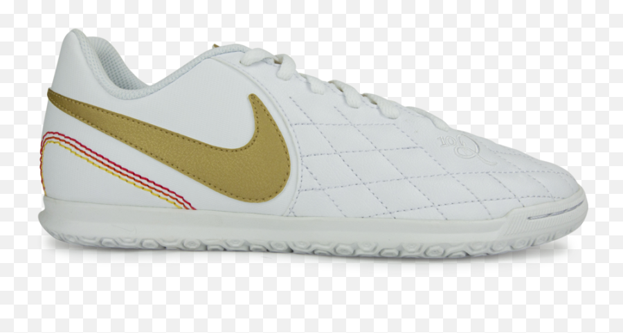 Nike Kids Tiempo Legendx 7 Club 10r Indoor Soccer Shoes Whitemetallic Gold - Sneakers Png,White Nike Logo Transparent