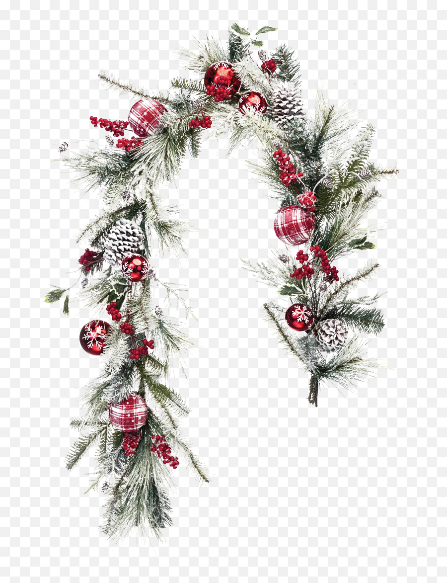 Outdoor Christmas Garland Png - Red And White Christmas Garland,Garland Png