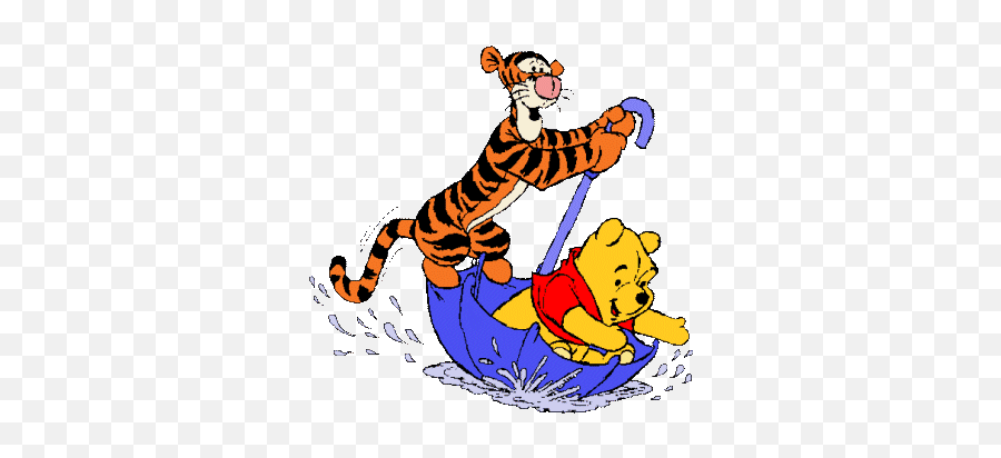 Pooh And Tigger - Gif Animasi Winnie The Pooh Png,Rain Png Gif