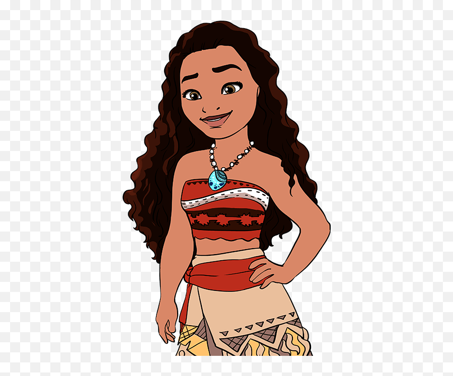How To Draw Moana - Really Easy Drawing Tutorial Moana Drawing Transparent Png,Moana Characters Png