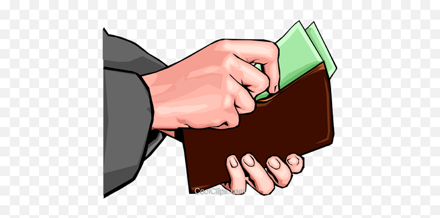 Hand Placing Money In Wallet Royalty Free Vector Clip Art - Money In A Wallet Png,Hand With Money Png
