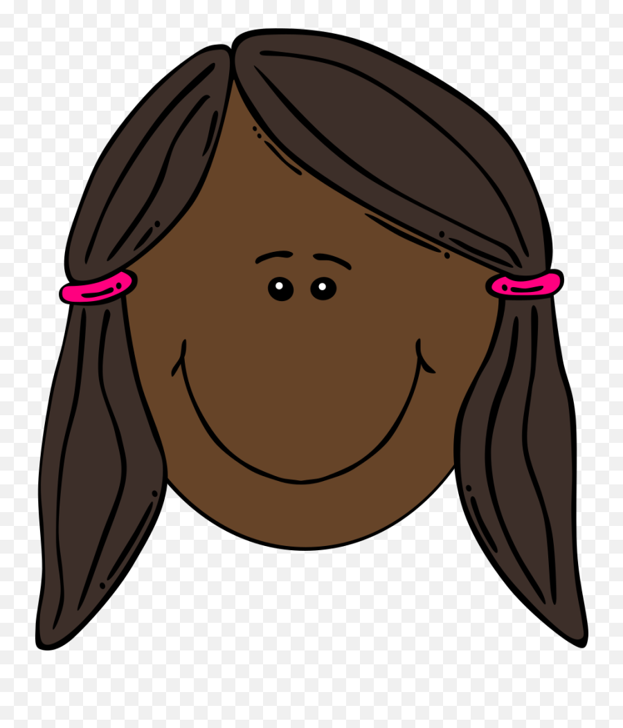 Blushing Girl With Pigtails Svg Clip - Cartoon Girl Face Png,Blushing Png