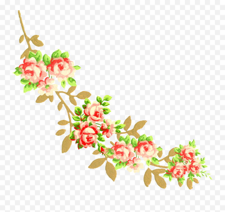 The Second Digital Corner Clip Art Is A Lovely Flower - Flower Corner Design Png,Floral Designs Png