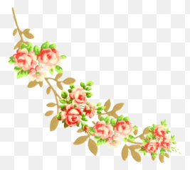 The Second Digital Corner Clip Art Is Lovely Flower - Design Png