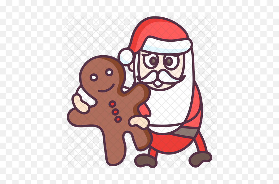 Gingerbread Man Icon Of Colored Outline - Cartoon Png,Gingerbread Man Png