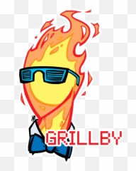Grillby In Shutter Shades Headshot - Full Rim png