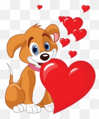 Puppy Love Heart Png U0026 Free Heartpng Transparent - Dog In Love Clipart,Cartoon Heart Png