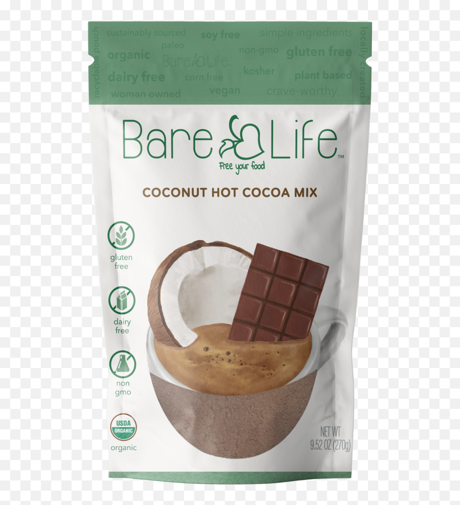 Instant Dairy Free Coconut Hot Cocoa - Bare Life Coconut Hot Chocolate Png,Hot Chocolate Transparent