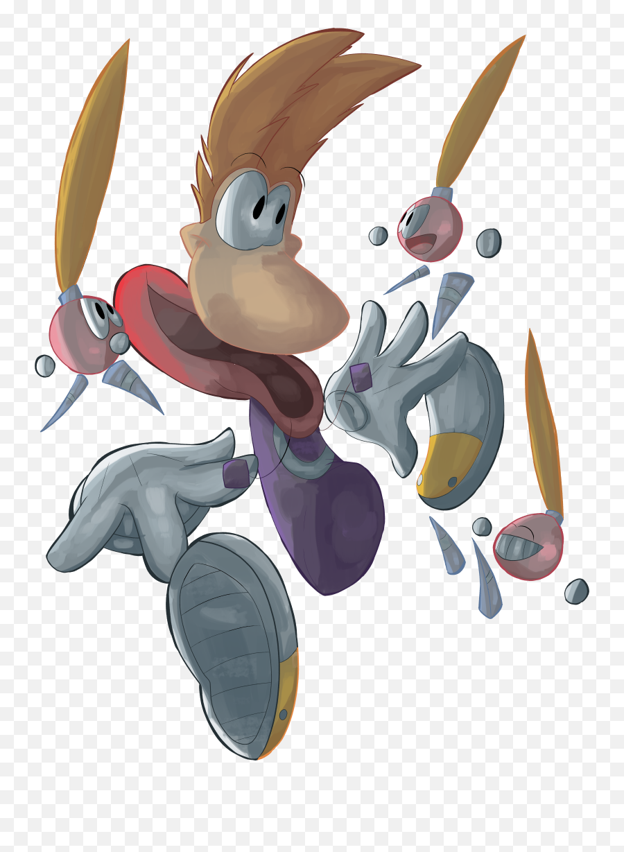 Rayman Hanging With Electoons By Kraikein - Fictional Character Png,Rayman Png