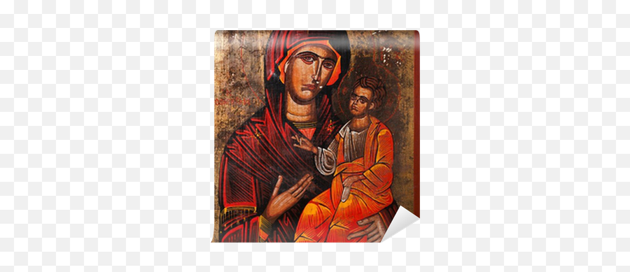 Child Jesus Eastern Orthodox Icon - Eastern Orthodox Mural Jesus And Mary Png,Greek Orthodox Icon Of Jesus