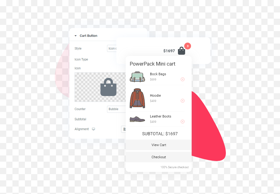 Mini Cart Widget - Woocommerce Elementor Widgets Dot Png,Secure Checkout Icon