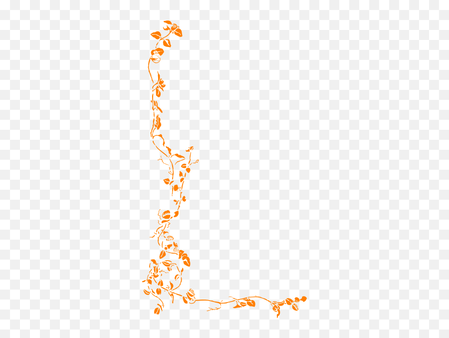 Orange Floral Garland Clip Art - Vector Clip Free Black And White Flower Border Png,Orange Flowers Png