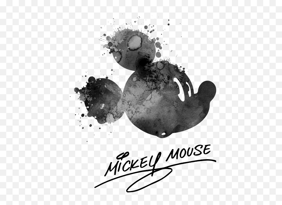 Mickey Mouse Head Black Watercolor Puzzle - Head Mickey Mouse Black Png,Mickey Icon Victorian Fleece Throw