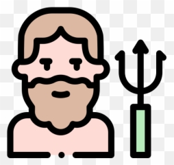 Poseidon Icon From Greek Mythology Pack Style - Lineal png