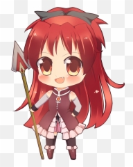 Chibi Anime Girl Art Illustration2 - Kyoko Madoka Magica Chibi Png,Chibi Png