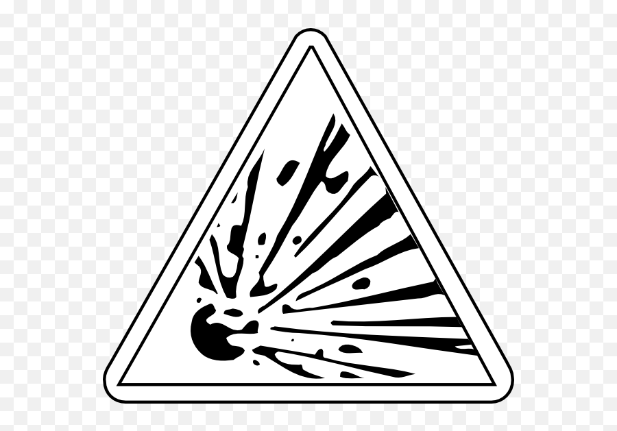 Caution - Explosive Hazard Symbol Black And White Full Explosive Danger Sign Png,Caution Sign Png