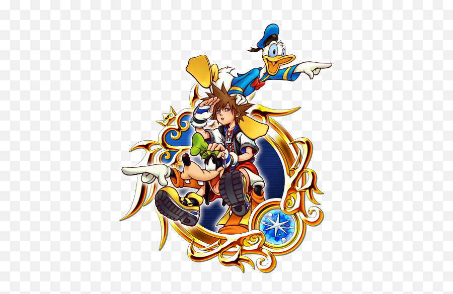 Sora U0026 Donald Goofy A - Khux Wiki Kingdom Hearts Sora Donald Goofy Png,Goofy Png