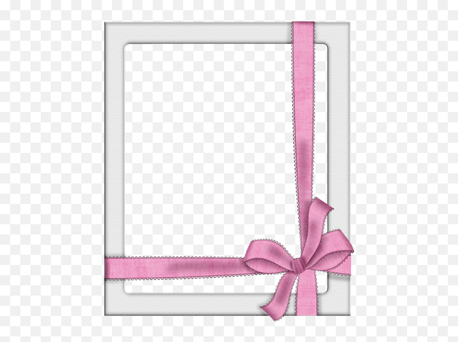 Transparent Silver Frame With Pink Bow Digital - Pink Ribbon Border Design Png,Silver Frame Png
