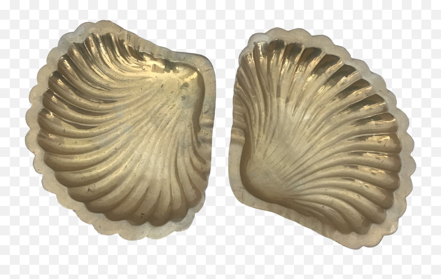 Brass Seashell Platescatch Alls - A Pair Cockle Png,Seashell Transparent