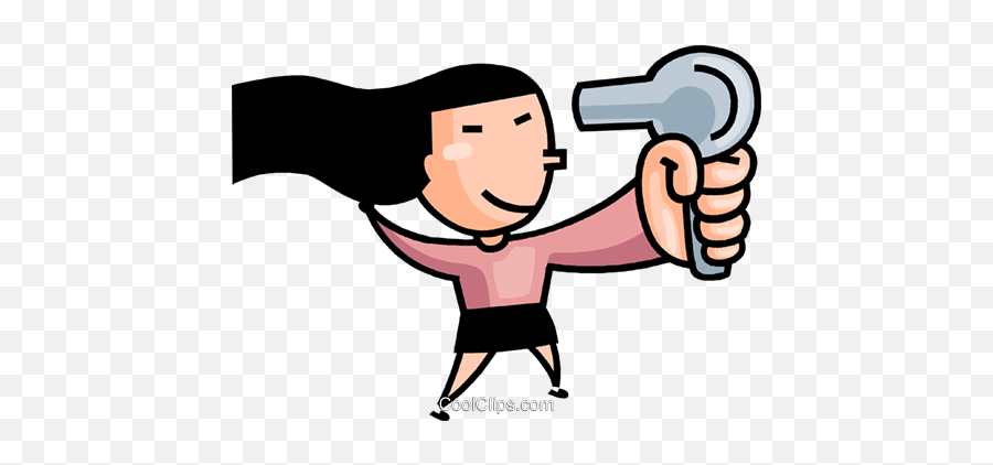 Girl Blow Drying Her Hair Clipart - Girl Blow Drying Her Hair Clipart Png,Blow Dryer Png