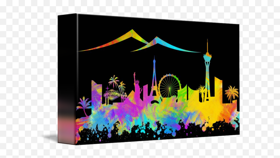 Las Vegas Skyline Silhouette I By Ricky Barnard - Horizontal Png,Las Vegas Skyline Png