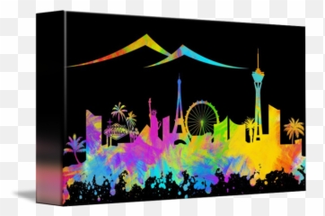 Las Vegas Skyline Silhouette I By Ricky Barnard - Horizontal png