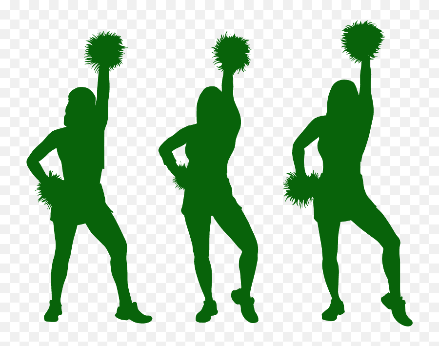 Cheerleaders Silhouette - Clip Art Png,Cheerleader Silhouette Png