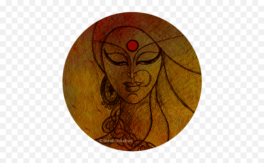 Navratri 2020 A Resolve For Victory Indian Art Paintings - Navdurga Sketches Png,Art Of Living Logo