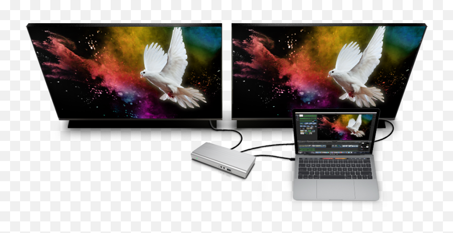 Macbook Pro Displayport Mst Daisy Chaining Dual Monitor - Daisy Chain Displayport Macbook Png,How To Hide Teamviewer Icon