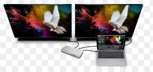 Macbook Pro Displayport Mst Daisy Chaining Dual Monitor - Displayport png
