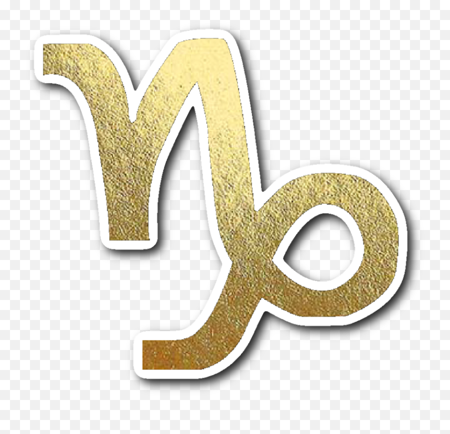 Capricorn Gold Sign Vinyl Sticker - Capricorn Zodiac Symbol Gold Png,Capricorn Logo