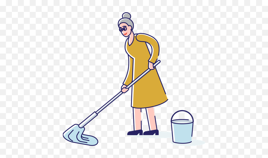 Floor Icon - Download In Line Style Grandmother Cleans The House Png,Wet Floor Icon