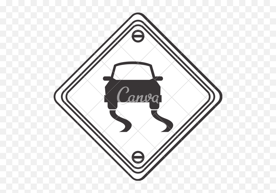 Slippery Road Traffic Sign Icon - Canva Traffic Sign Png,Slippery Icon