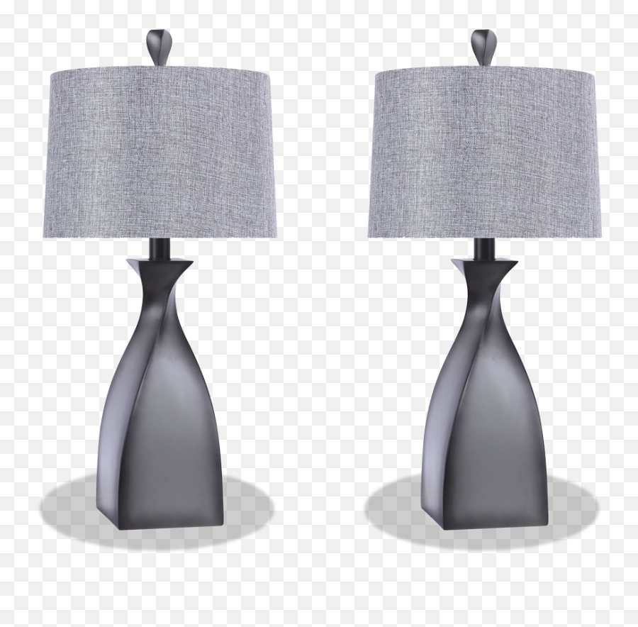 Set Of 2 Atlanta Gray Twist Lamps - Living Room Lamps Black Or Gray Png,Icon Ultra Lounge Atlanta