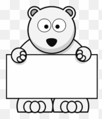 Polar Bear Holding Blank Signboard Vector Graphics Public - Bear Cartoon png