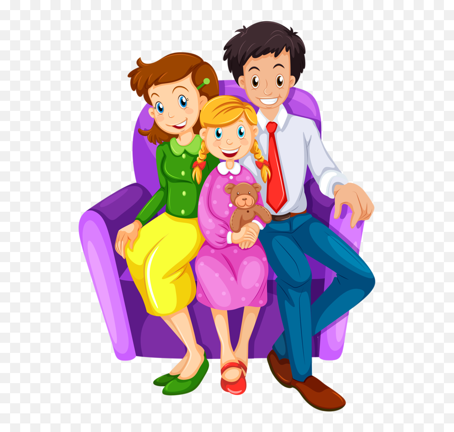 Download Hd Family House Clip Art - Happy Family Of 3 Cartoon Png,Family Clipart Png