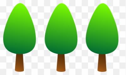 Cute Round Green Trees - Simple Cartoon Clipart png