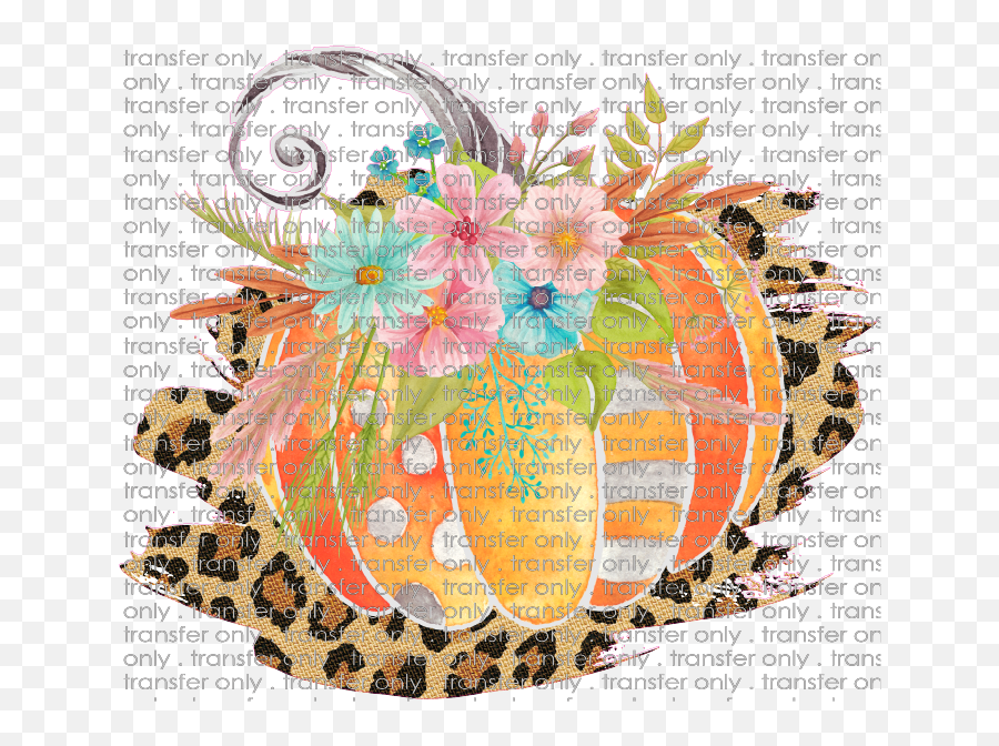 Siser Fall 63 Pumpkin Flowers With Leopard Background - Motif Png,Pumpkins Transparent Background