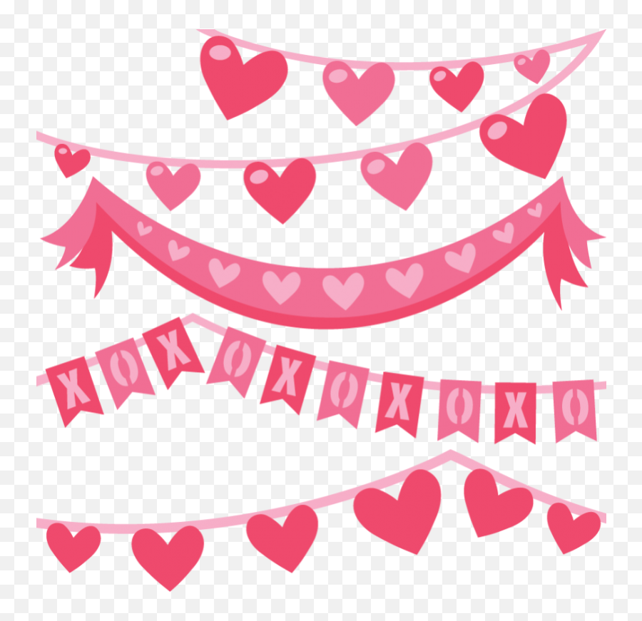 Valentine Banners Svg Cut Files Bannerst Cuts - Cute Valentine Background Png,Cuts Png