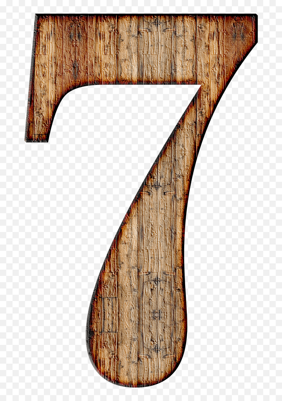 Wooden Number 7 Transparent Png - Numero 7,Number 7 Png