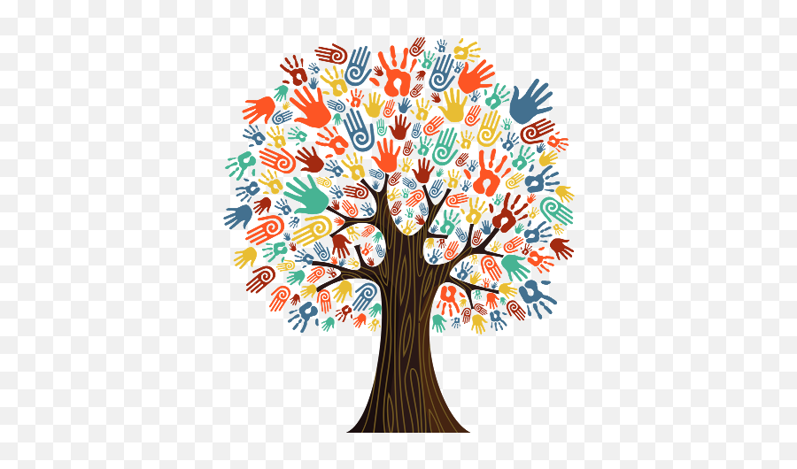 Download Hd Handprint Tree - Tree With Hand Prints Family Unity Is Strength Png,Handprint Png