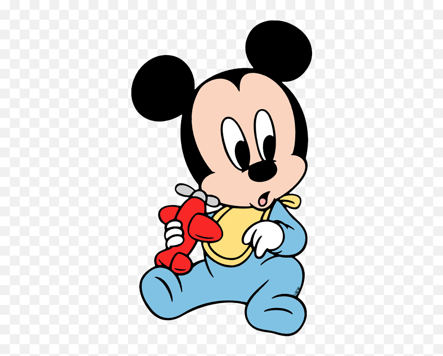 Disney Babies Clip Art 4 - Baby Mickey Mouse With Plane Png,Baby Mickey Png